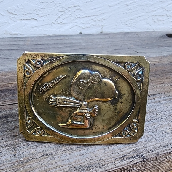 Schulz | Accessories | 965 Peanuts Snoopy Fighter Pilot Signed Brass ...